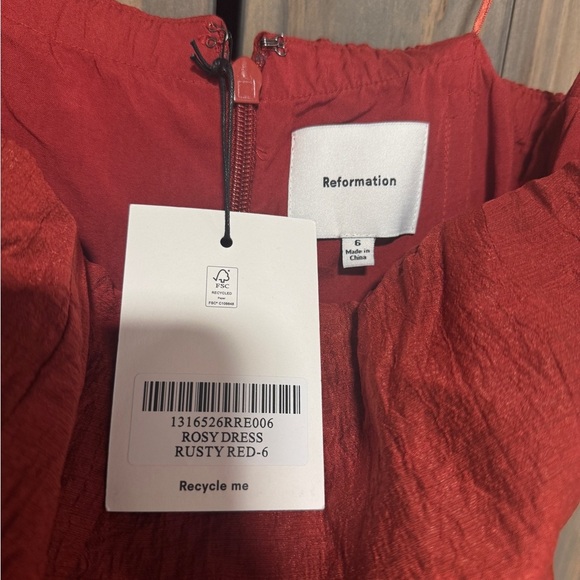 REFORMATION NWT Rosy Dress in Rusty Red 6 - Picture 6 of 6